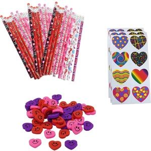 4E's Novelty Set of 36 Valentine's Day Stationary Gifts for Kids